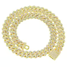 3pcs/set Necklace+Bracelet+Watch Cuban Chain Watch for Men