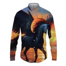 2025 New Fashion 3D Full Print Horse Graphic Shirts For Man