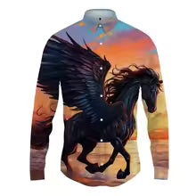 2025 New Fashion 3D Full Print Horse Graphic Shirts For Man