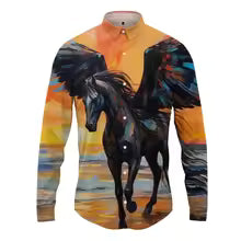 2025 New Fashion 3D Full Print Horse Graphic Shirts For Man