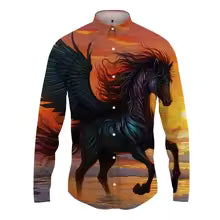 2025 New Fashion 3D Full Print Horse Graphic Shirts For Man