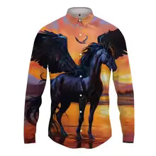 2025 New Fashion 3D Full Print Horse Graphic Shirts For Man