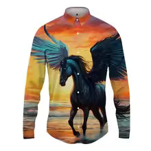 2025 New Fashion 3D Full Print Horse Graphic Shirts For Man