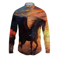 2025 New Fashion 3D Full Print Horse Graphic Shirts For Man