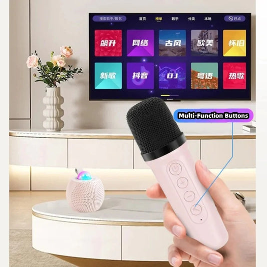 Rechargeable RGB Light Speaker with Wireless Mike